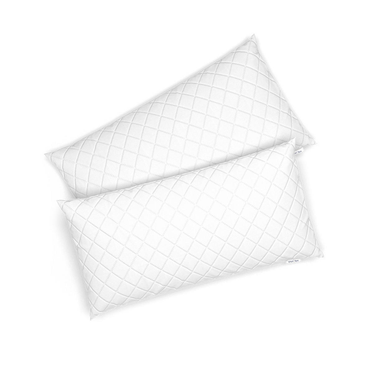 KOPFKISSEN Weiß 40 x 80 cm 2er Set - Weiß, Textil (40/80cm) - VitaliSpa