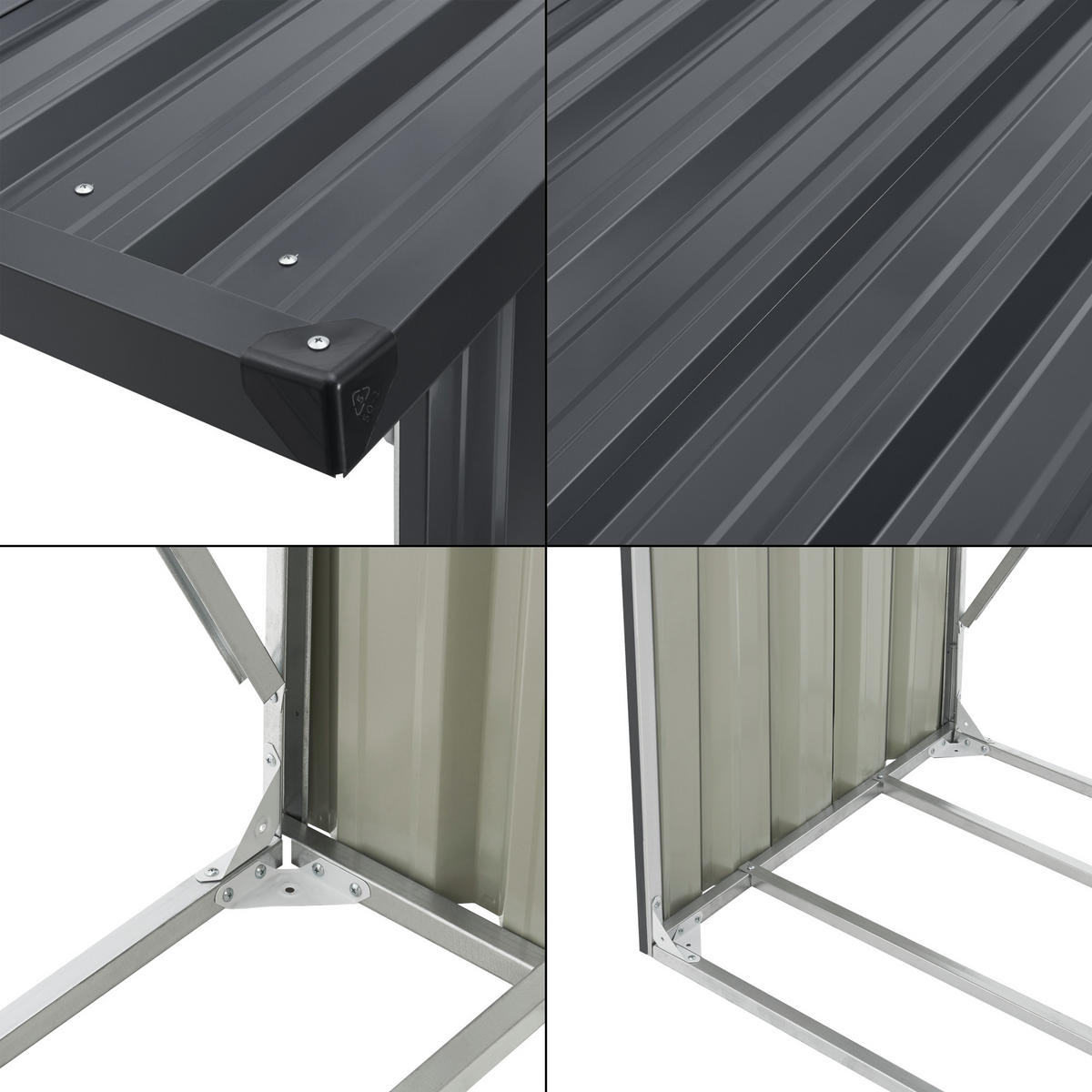 BRENNHOLZUNTERSTAND Kalmar - Anthrazit, Metall (156/152/80cm) - casa.pro