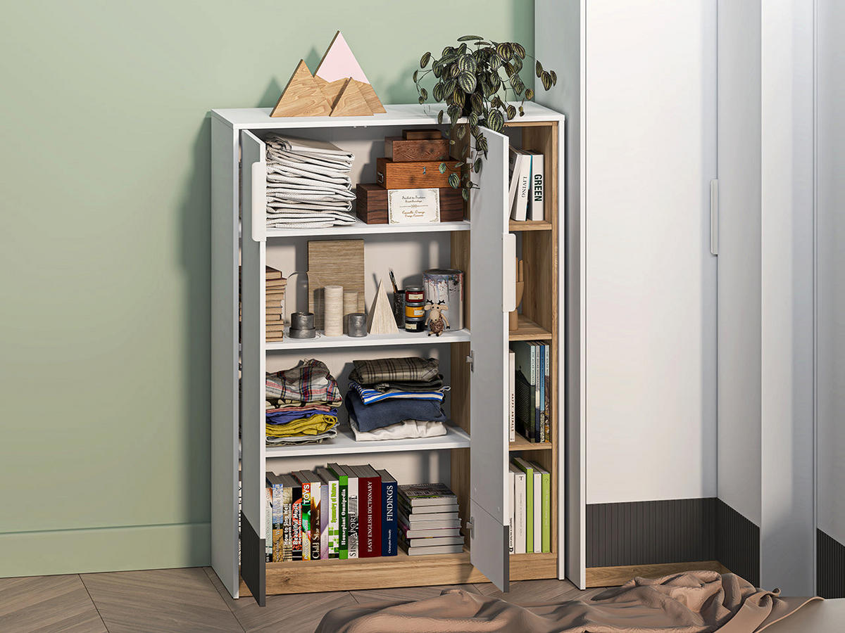 KOMMODE – 101 cm – Torino – Weiß - Weiß, Holzwerkstoff (101/140/40cm) - hi-markt