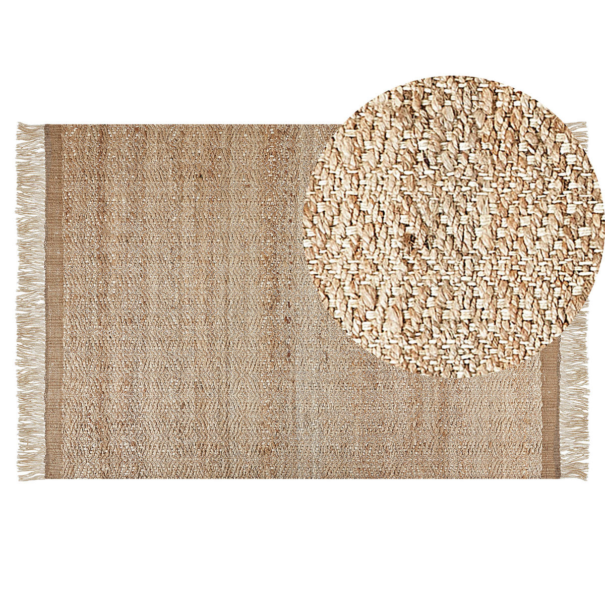 TEPPICH geflochten Abana 200/140 cm - Beige, Naturmaterialien (140/200cm) - Beliani