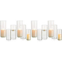 KERZENHALTER Glas Set 4-teilig Zylinder modern - Transparent, Glas (10cm)