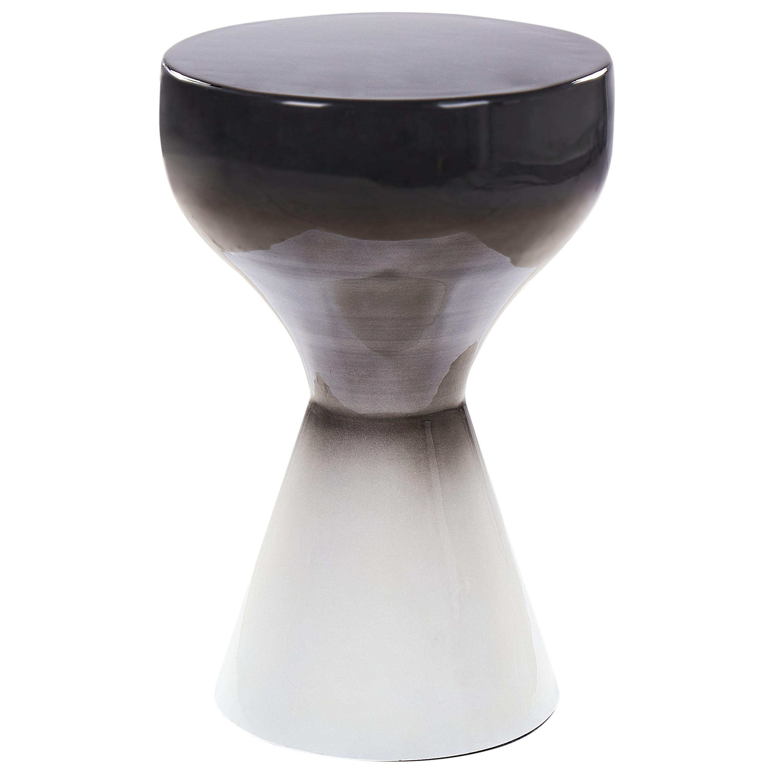 BEISTELLTISCH Metall schwarz-weiß rund 30 cm Tibito - Schwarz/Weiß, Metall (30/30/45cm) - Beliani