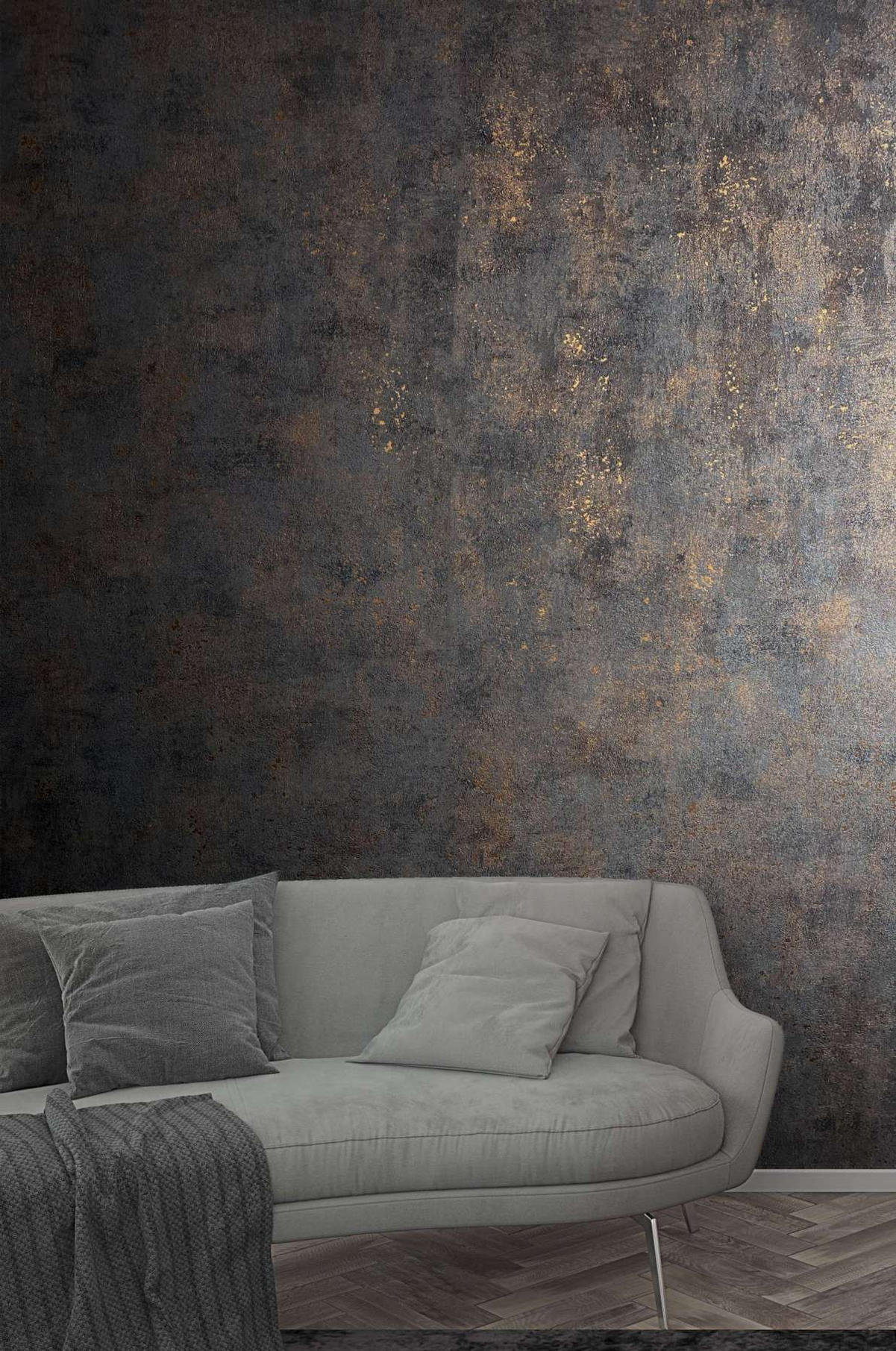 VLIESTAPETE Uni Tapete schwarz, kupfer - Schwarz/Kupferfarben, Papier (53/1005cm) - marburg