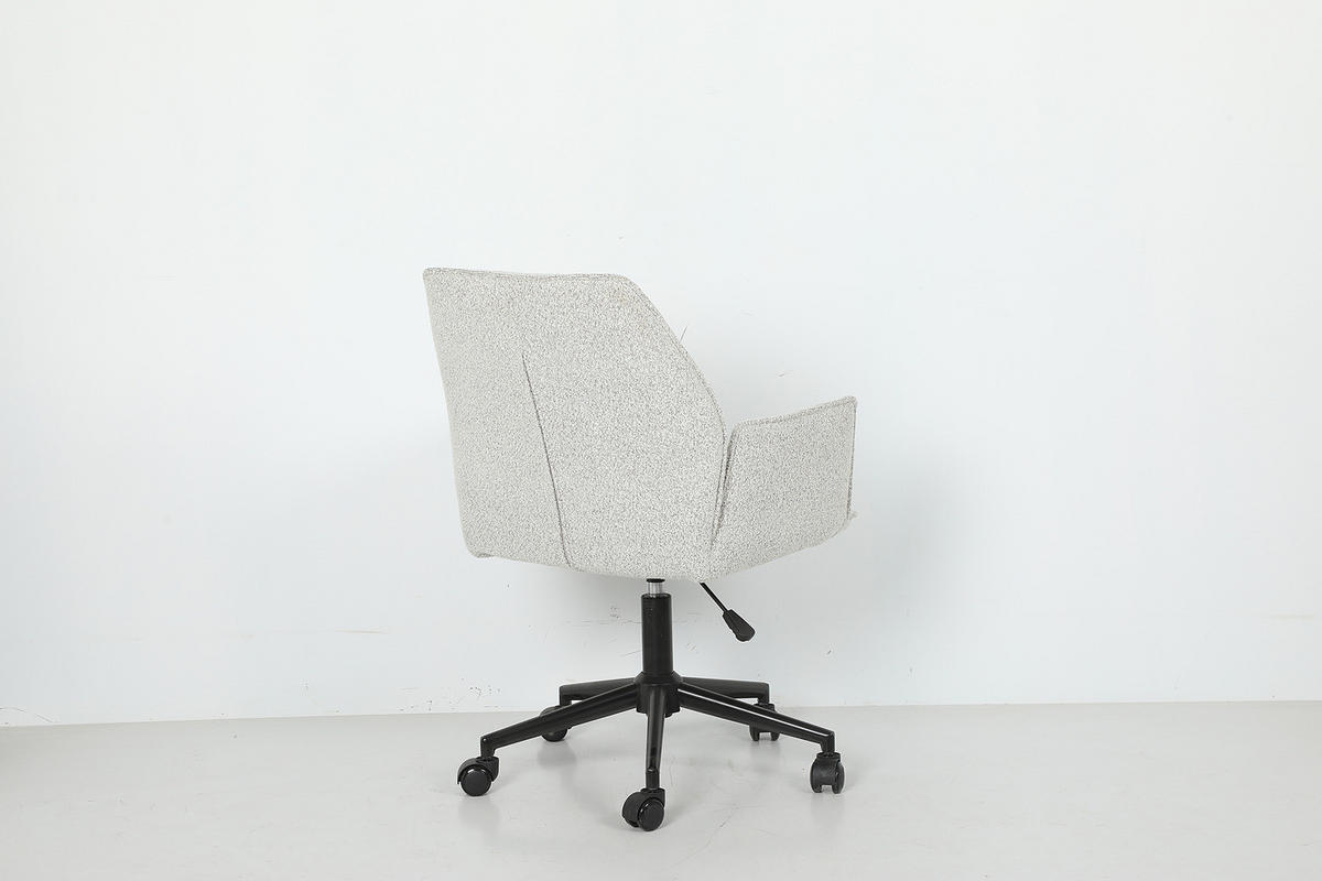BÜRODREHSTUHL - Bouclé / Eisen - Greige/Schwarz, Textil/Metall (57/85/62cm) - home24