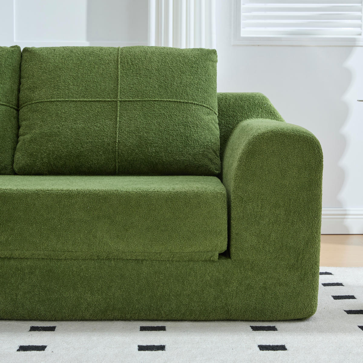 2-SITZER SCHLAFSOFA Samt Grün klappbar - Olivgrün, Textil (179/61.5/95cm) - WISHDOR