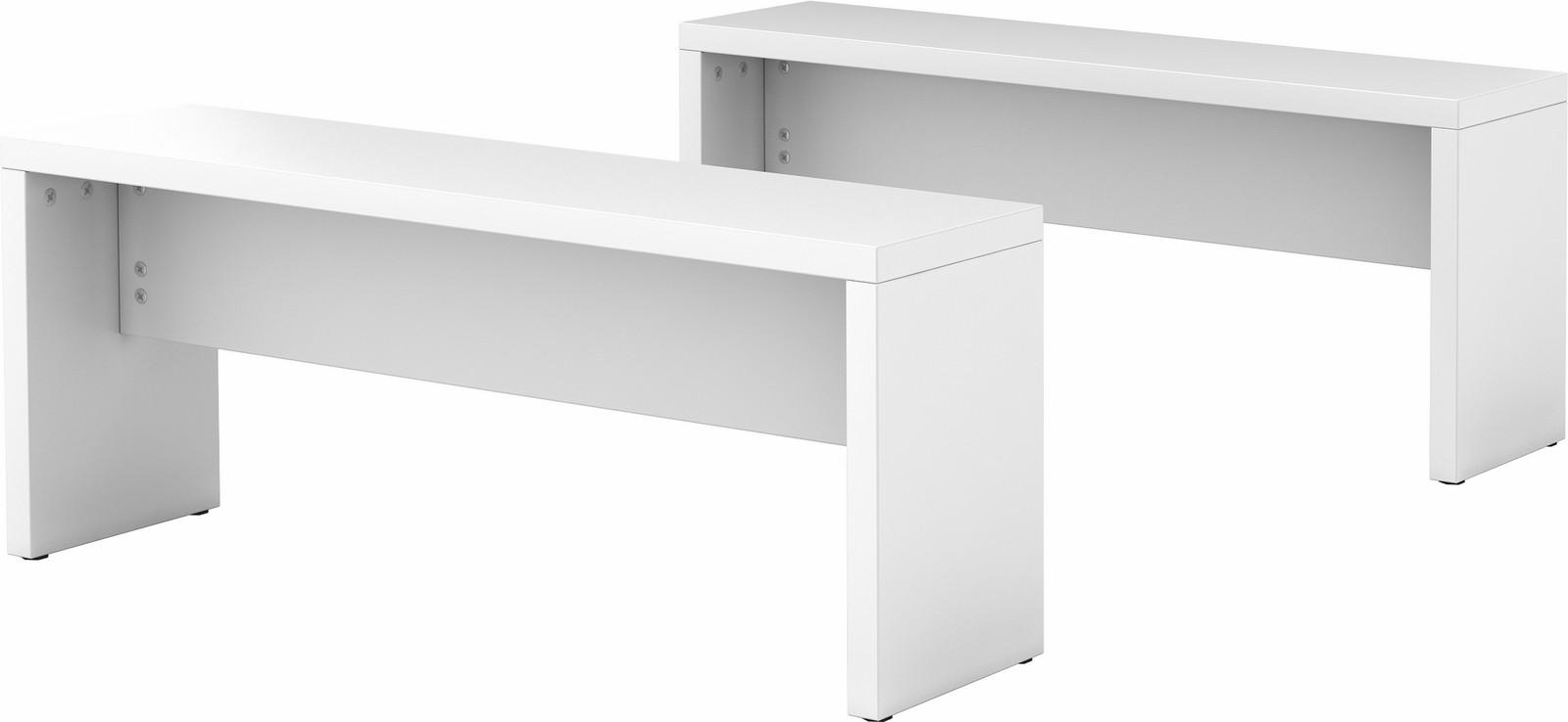 ESS- und Sitzgarnitur MPSET 40/118/45 cm in Grau, Hellgrau, Silber Sitzbänke (2er Set) - Silberfarben/Grau, Holzwerkstoff (40/118/45cm) - bümö