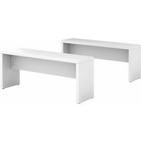 ESS- und Sitzgarnitur MPSET 40/118/45 cm in Grau, Hellgrau, Silber Sitzbänke (2er Set) - Silberfarben/Grau, Holzwerkstoff (40/118/45cm) - bümö