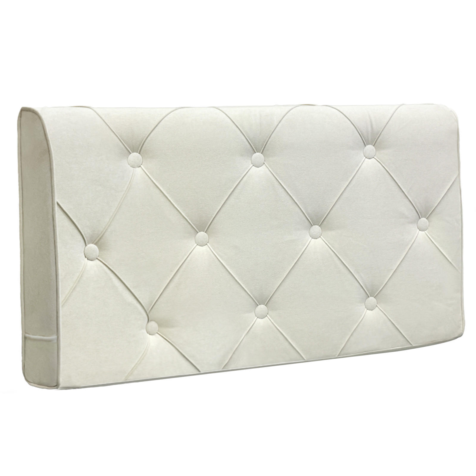 KOPFTEIL Quadratisches Raster Wildlederimitat 60*123cm - Beige/Grau, Textil (10/60/120cm) - Vercart