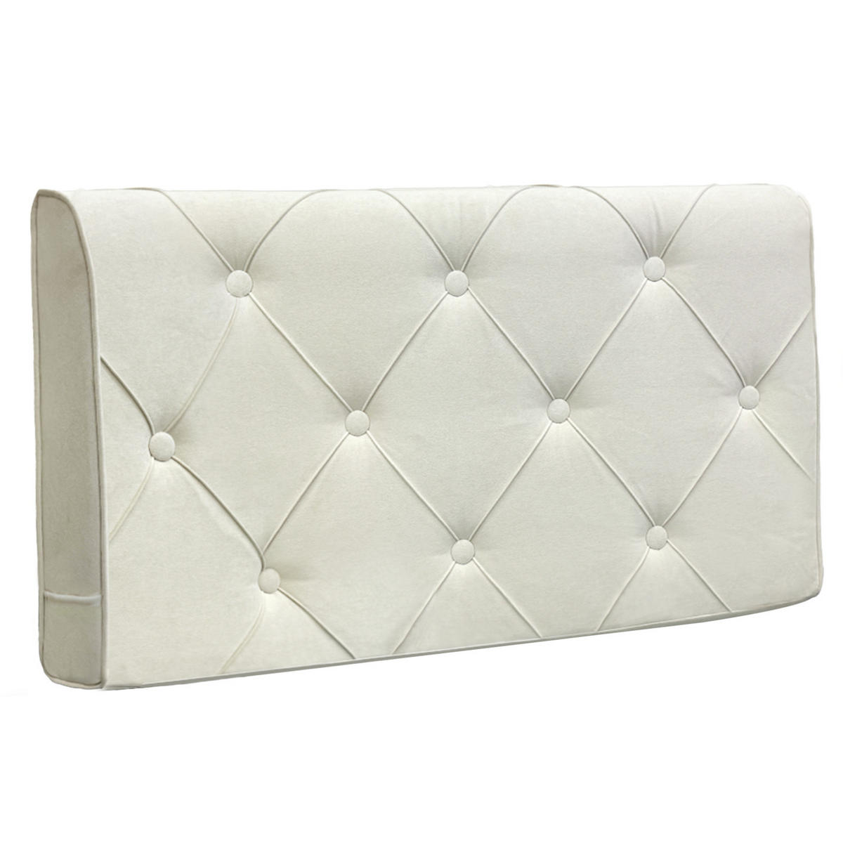 KOPFTEIL Quadratisches Raster Wildlederimitat 60*123cm - Beige/Grau, Textil (10/60/120cm) - Vercart