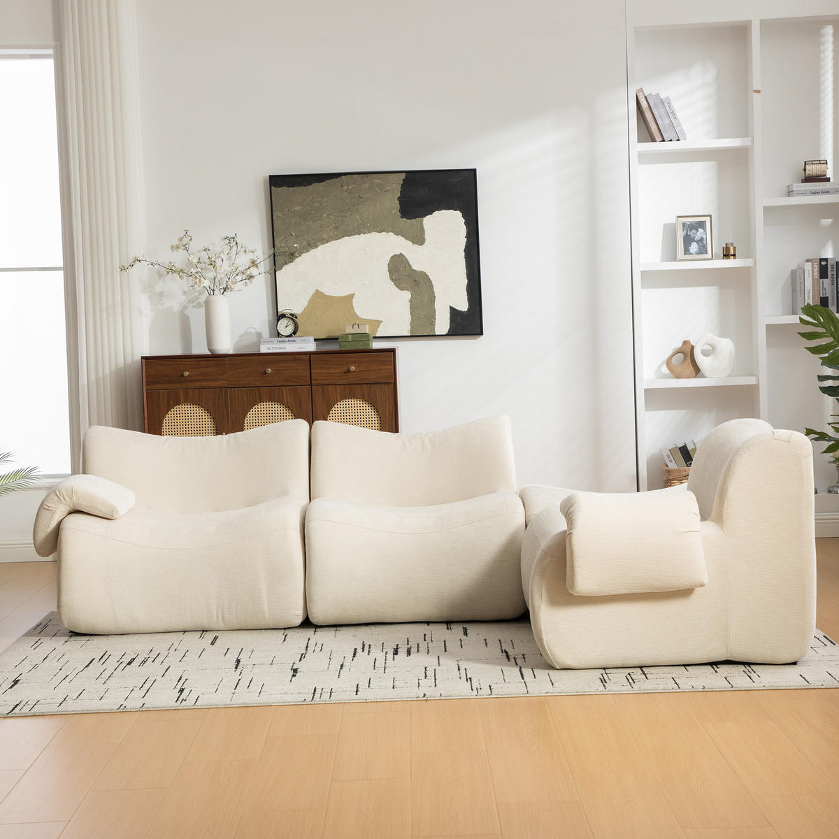 ECKSOFA DE-35166 mit Chenille-Bezug Beige - Beige, Textil (181/284.5cm) - ComfortXL