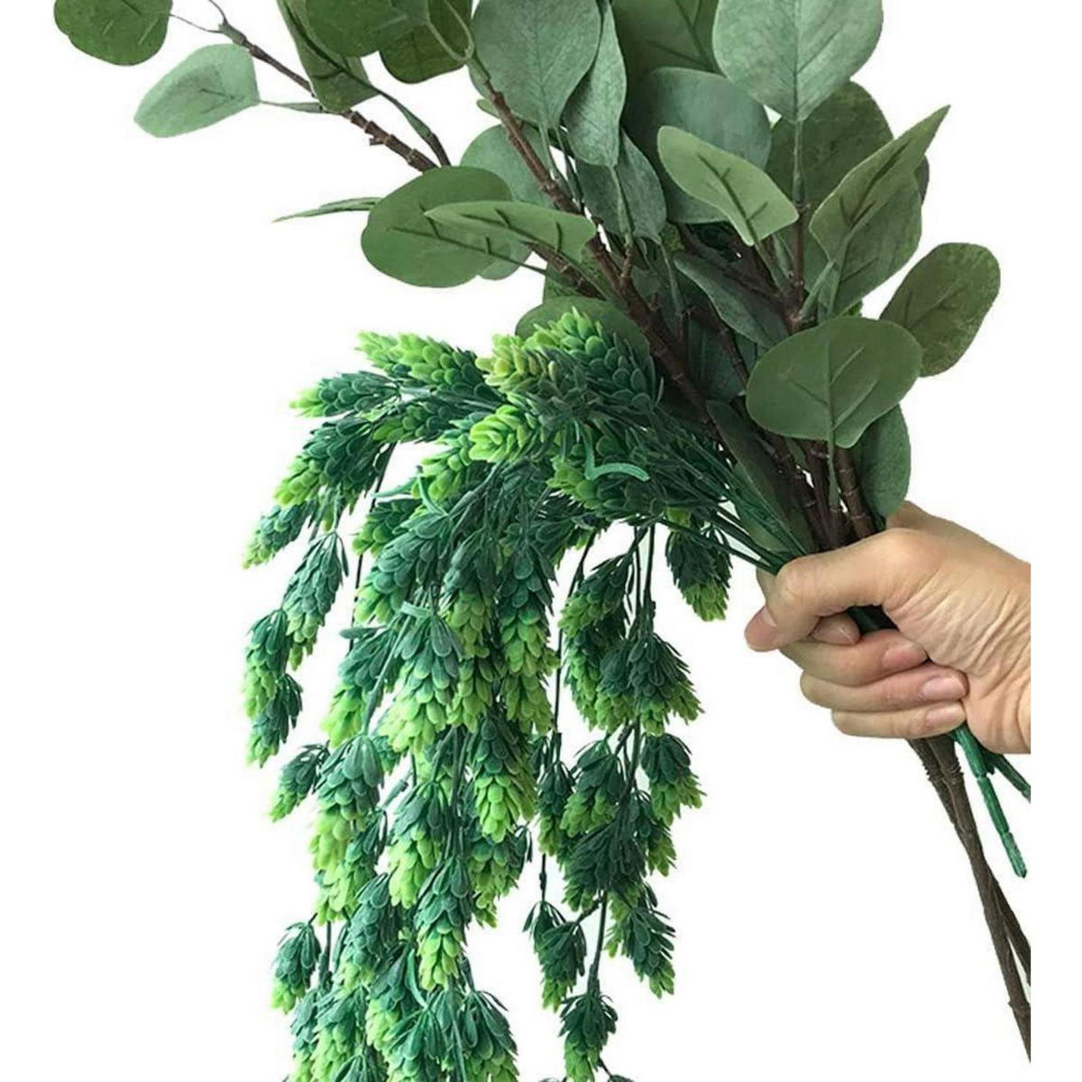 KÜNSTLICHE Hopfen Ranke 3-teiliges Set Mattgrün 80 cm - Grün, Kunststoff (40cm)