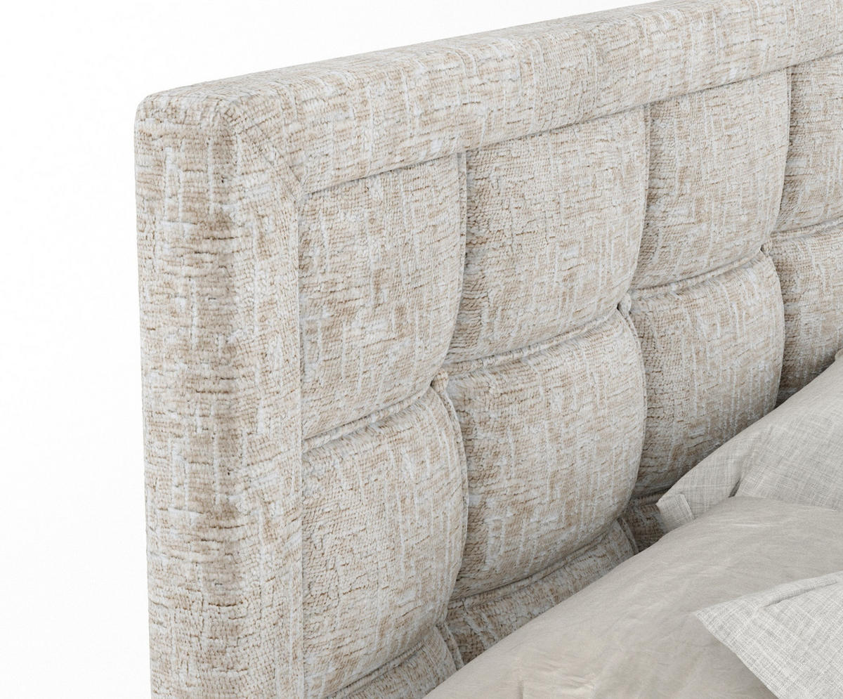 BOXSPRINGBETT Ambrosia Beige 200/200 cm - Beige/Schwarz, Holz/Holzwerkstoff (200/200cm) - Maison de Reve