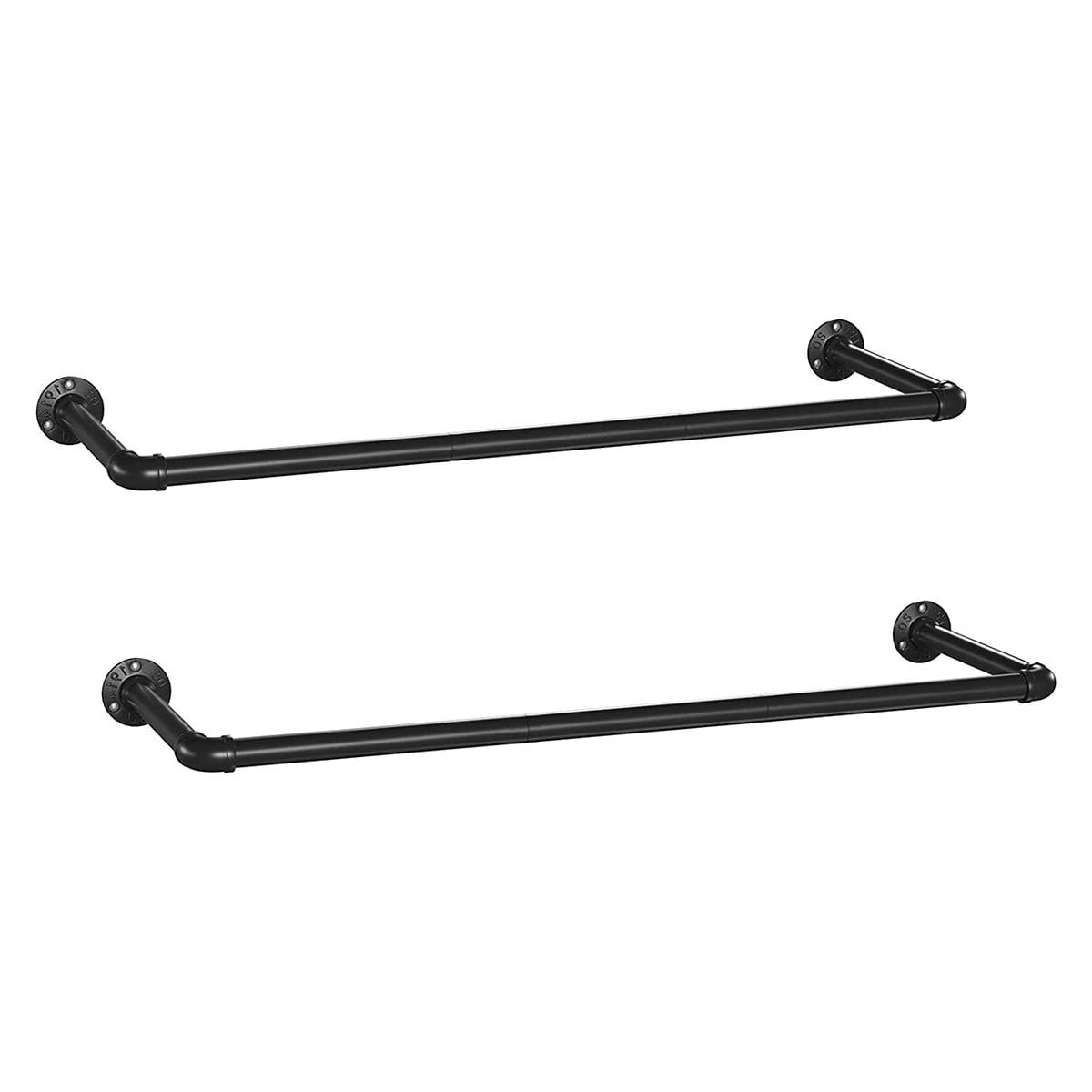 SET aus 2 schwarzen Wandhaken für Kleidung - L92 x T30 cm - Schwarz, Metall (30/2.6/92cm) - Calicosy