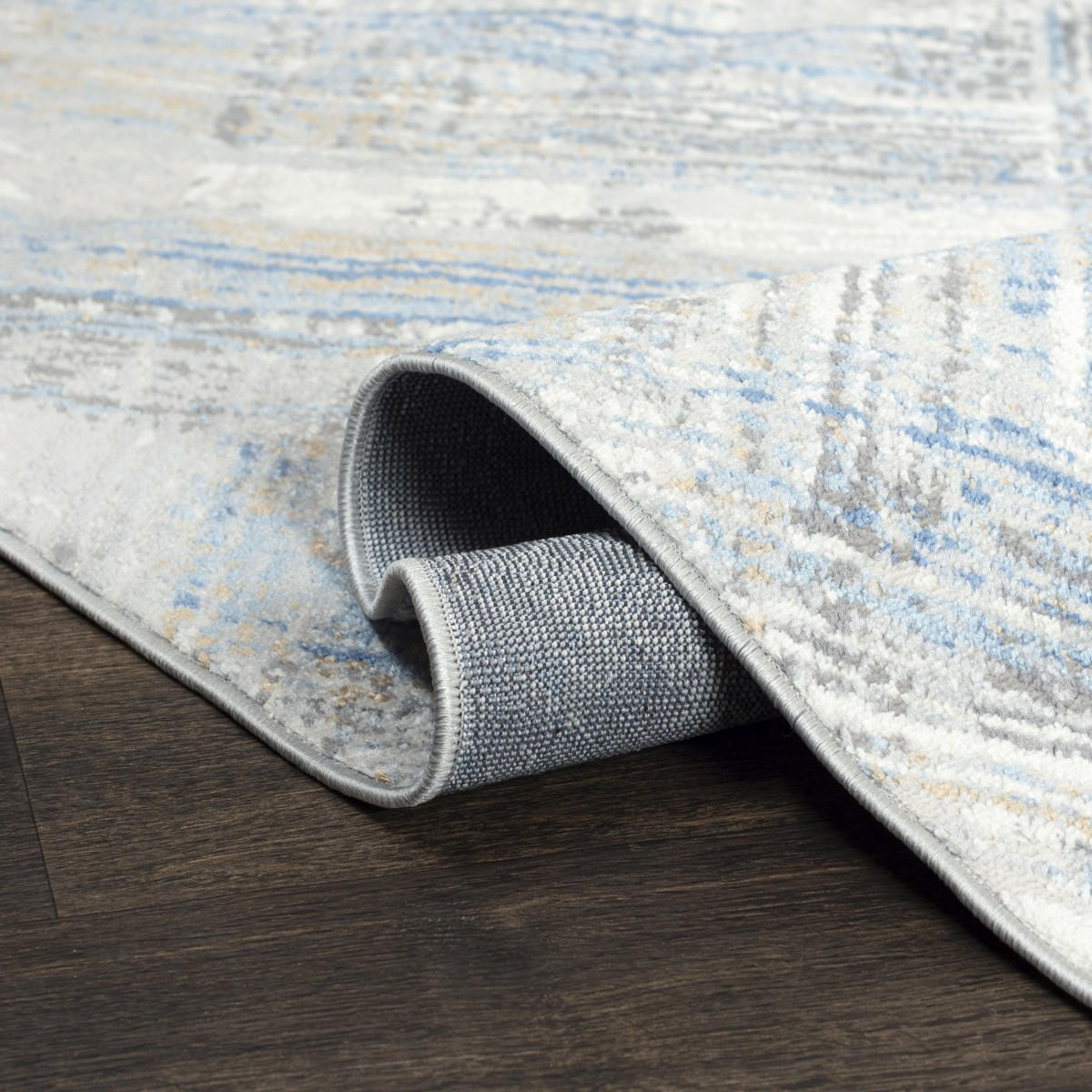 KOBEREC béžový krémový modrý - 240 x 330 cm - modrosivá, textil (240/330cm) - Mazovia