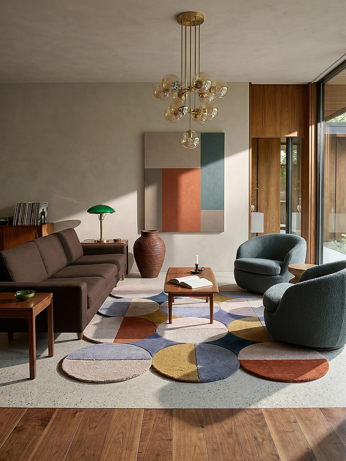 WOLLTEPPICH Kreis Wellenform, Wohnzimmer Multicolor Rechteckig 160x230 - Multicolor, Textil (230/160cm) - KADIMA DESIGN