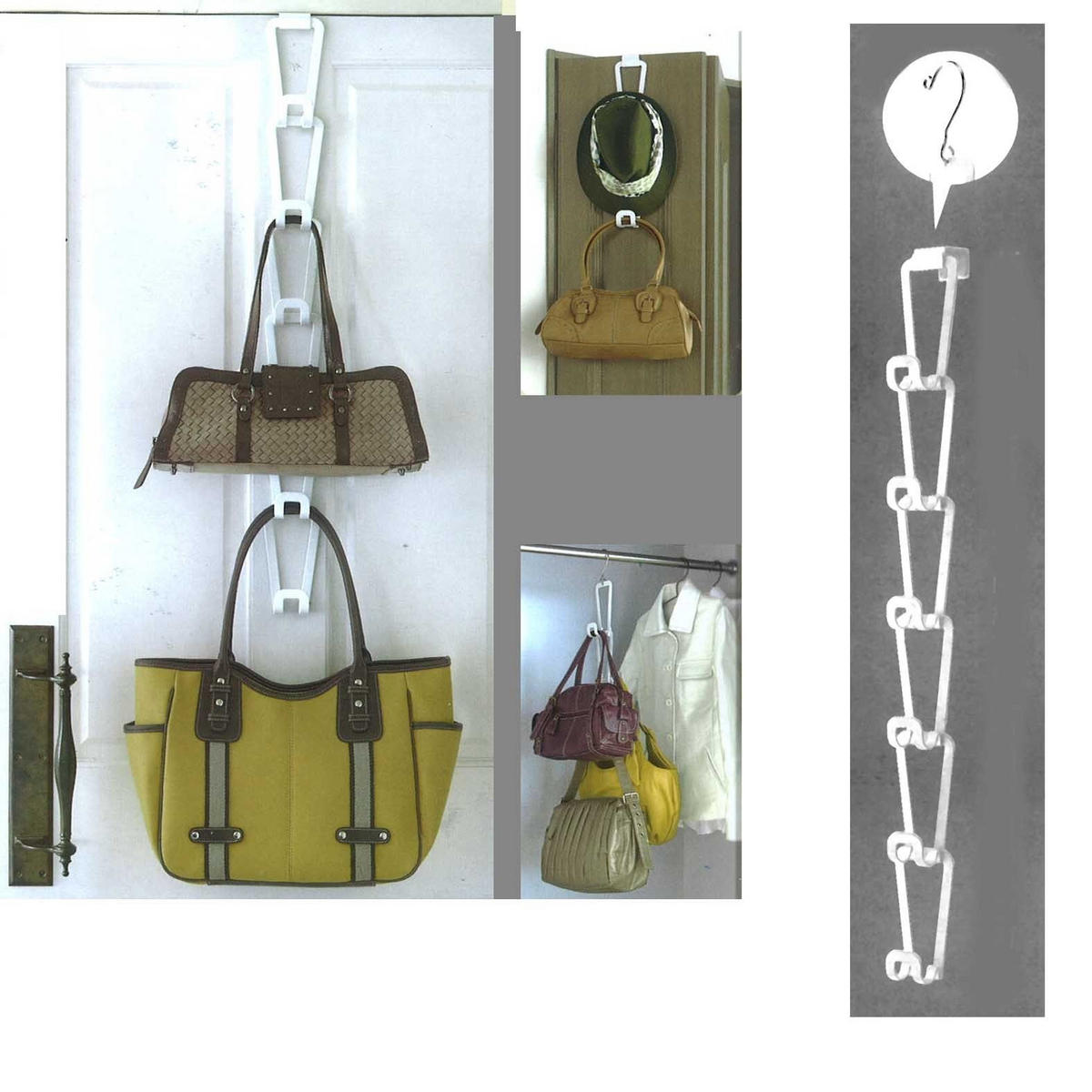 HANDTASCHENHALTER für die Tür - 7,5/4,2/84 cm - Weiß, Metall (4.2/84/7.5cm) - Calicosy