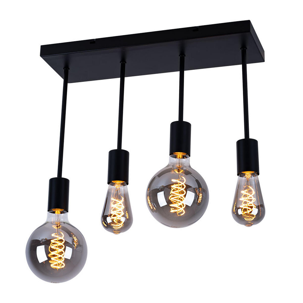 LED DECKENLEUCHTE Metall Schwarz MARTHA - Schwarz, Metall (45/15/34cm) - Globo Lighting