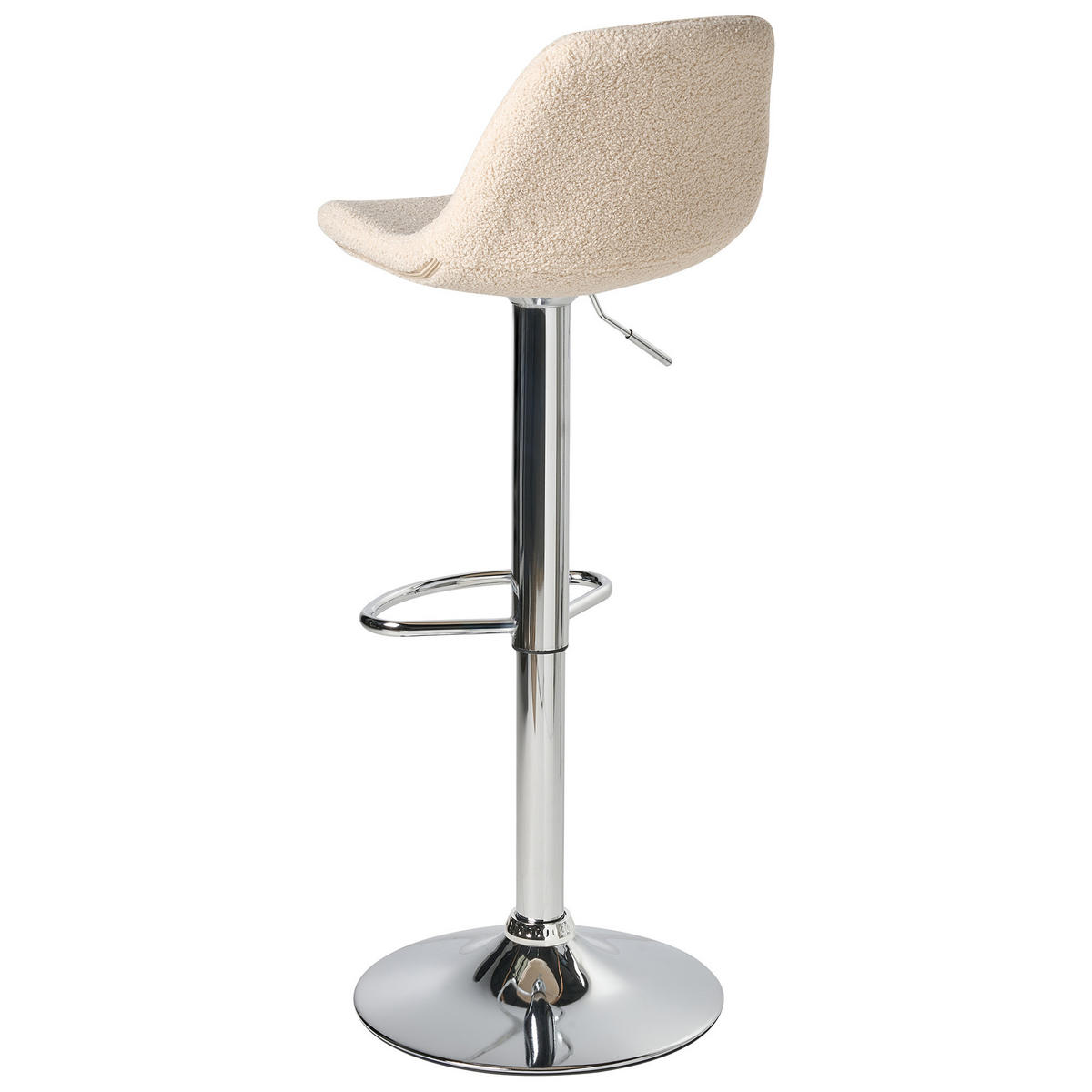 BARHOCKER 2er-Set Bouclé drehbar Hellbeige Kahla - Beige/Silberfarben, Textil (39/80/42cm) - Beliani