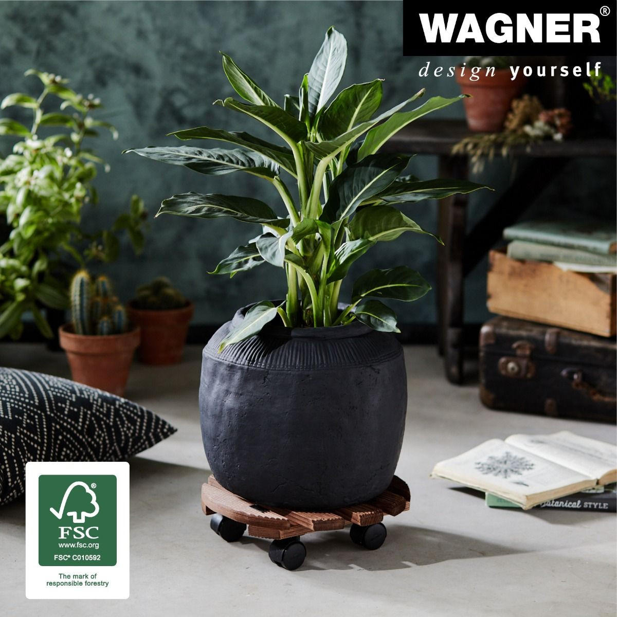 PFLANZENROLLER Holz COUNTRY 0183 - Braun, Holz (30/8cm) - WAGNER design yourself