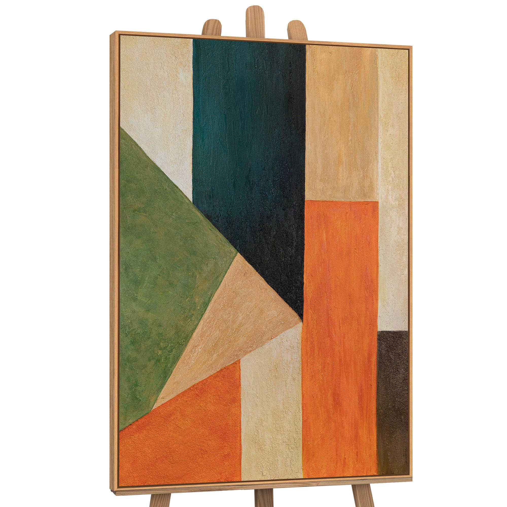 GEMÄLDE Ordnung und Bewegung Schattenfugenrahmen Eichefarben 120x80 cm - Eichefarben, Holz (120/80cm) - YS-art gallery