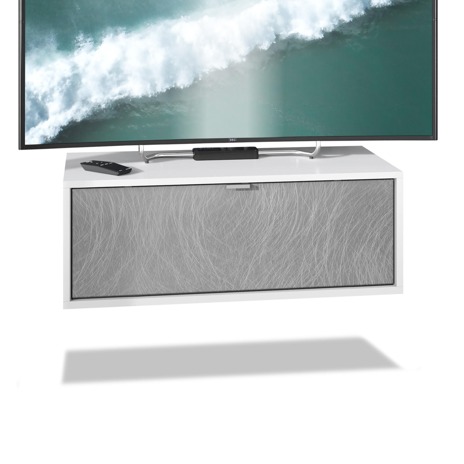 Vladon Lowboard Silber 80x29x37 cm