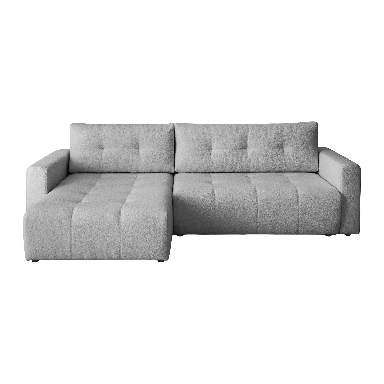 Fedve ECKSOFA WALONGO s funkcí spaní, Světle šedá