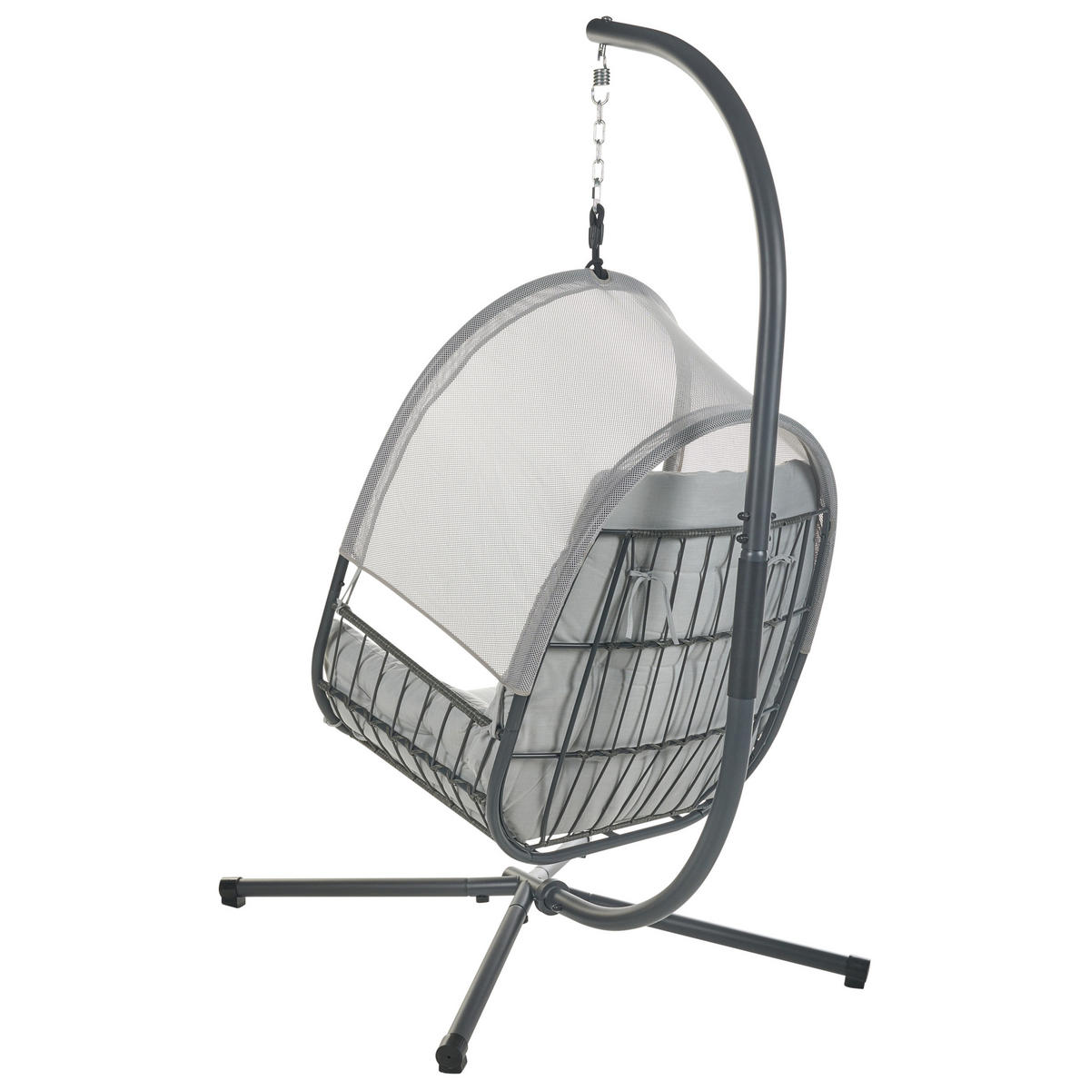 HÄNGESESSEL Grau Alviano - Hellgrau, Textil (98/196/136cm) - Beliani