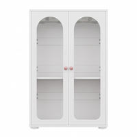 KLEIDERSCHRANK 80x50x120 cm mit 2 Acryl-Transparenttüren und Kleiderstange - Keramikgriffen - Weiß - Weiß, Holzwerkstoff (50/120/80cm) - DELFA