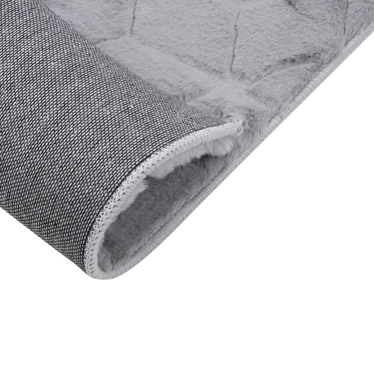SHAGGY-KUNSTFELLTEPPICH Thatta 230/160 cm - Grau, Kunststoff (160/230cm) - Beliani