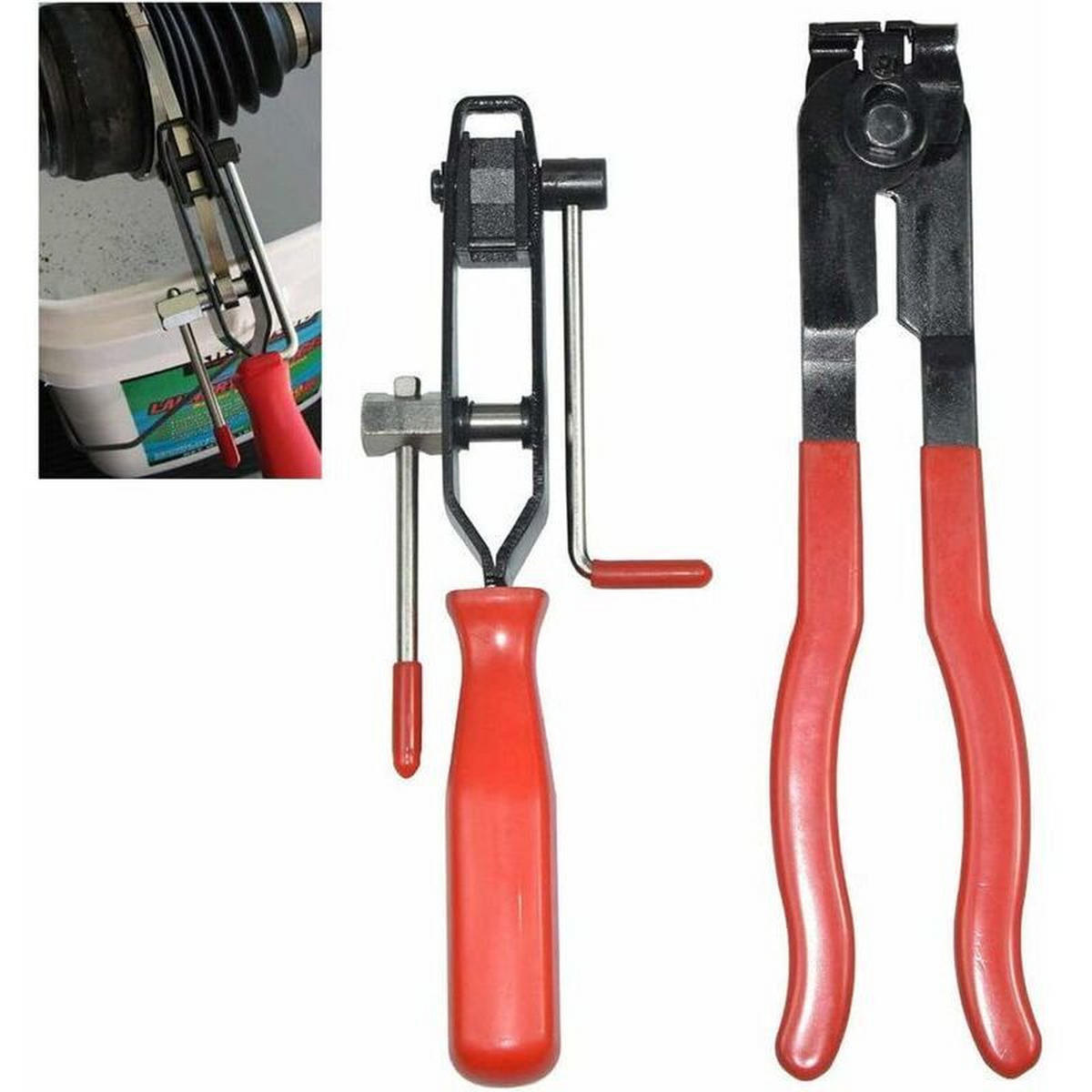 KLEMMZANGE – Rutschfeste Griffe – Länge 22 cm – Geeignet für universelle Achsmanschetten-Schellen - Schwarz, Metall (3.3/6/24cm) - DCA