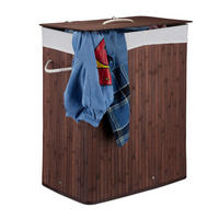 WÄSCHEKORB - Multicolor, Holz/Textil (55/63/35cm) - Relaxdays
