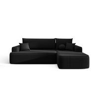 ECKSOFA mit Schlaffunktion FIGO Quelle 100 Rechts - Schwarz, Textil (250/150cm) - Bedante