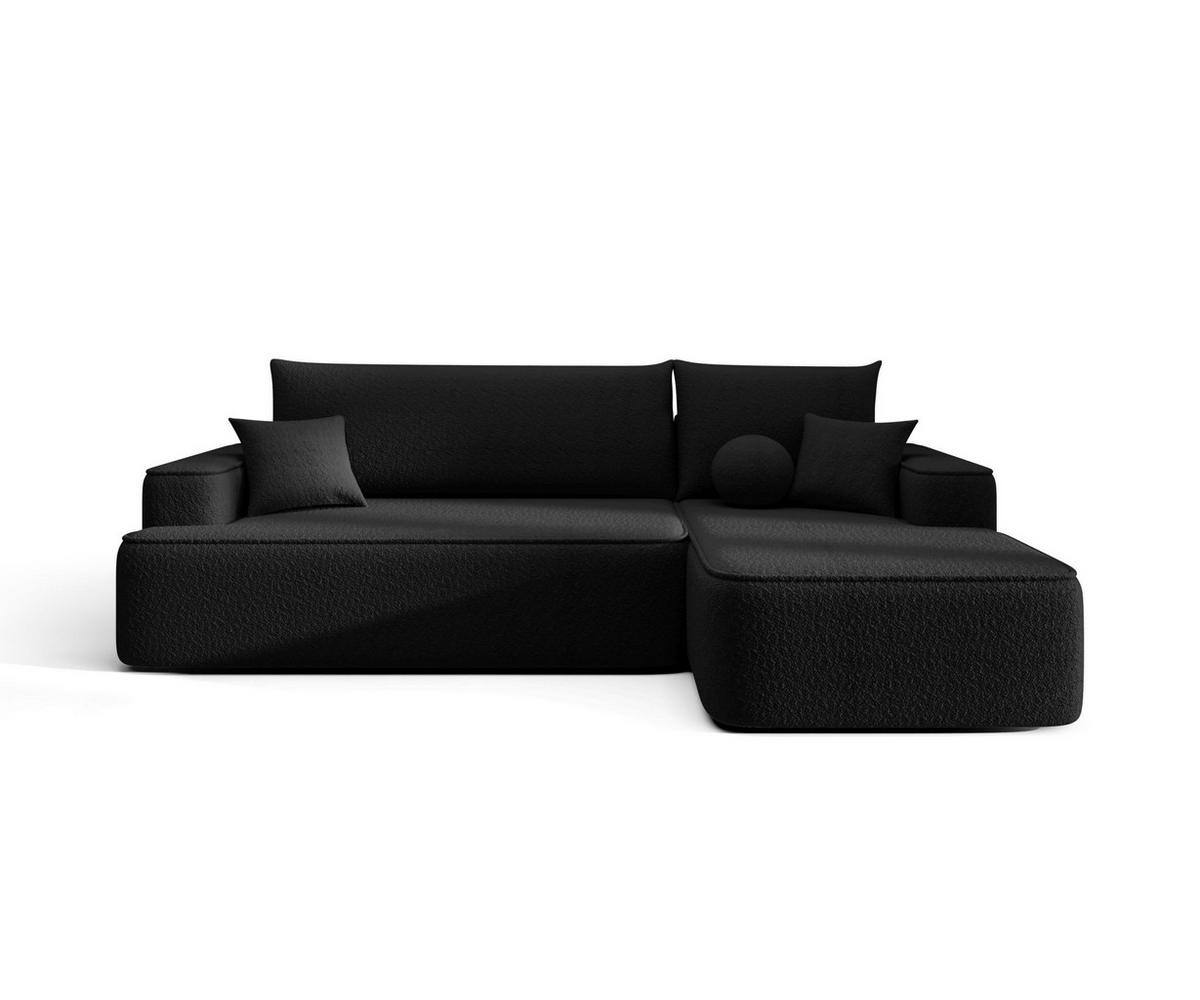 ECKSOFA mit Schlaffunktion FIGO Quelle 100 Rechts - Schwarz, Textil (250/150cm) - Bedante