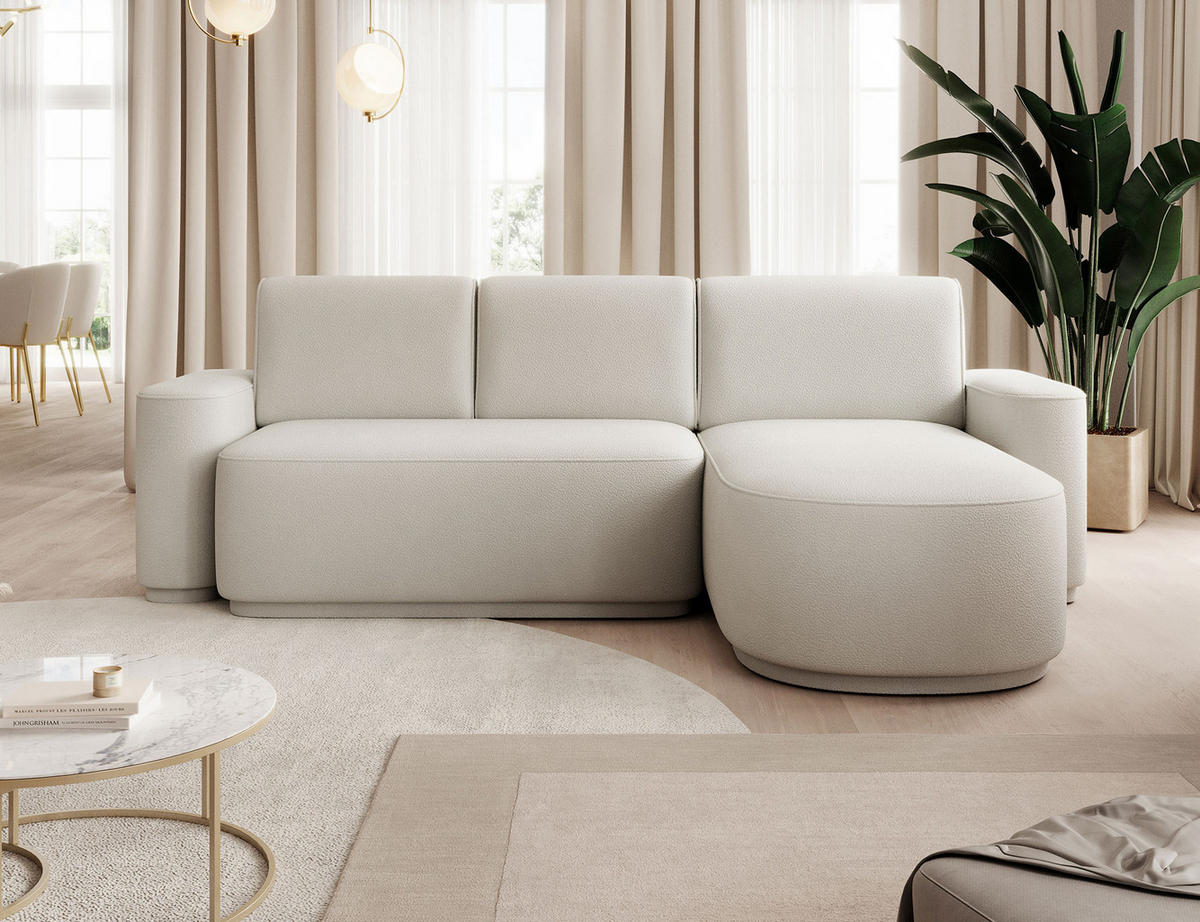 ECKSOFA RUMA - Creme (Amore 01) - Creme, Holzwerkstoff (285/180cm) - Möblo