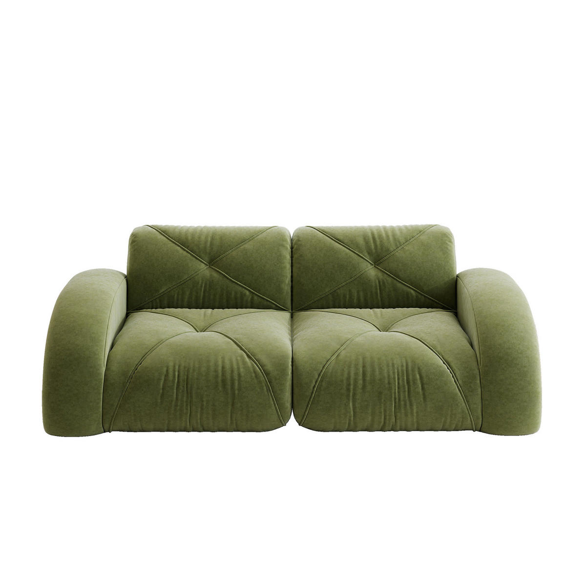 MODULOVÁ pohovka zelená z chenille s 32D pěnou a bezrámovým pohodlím - zelená barva, textil (95/76/204cm) - OKWISH