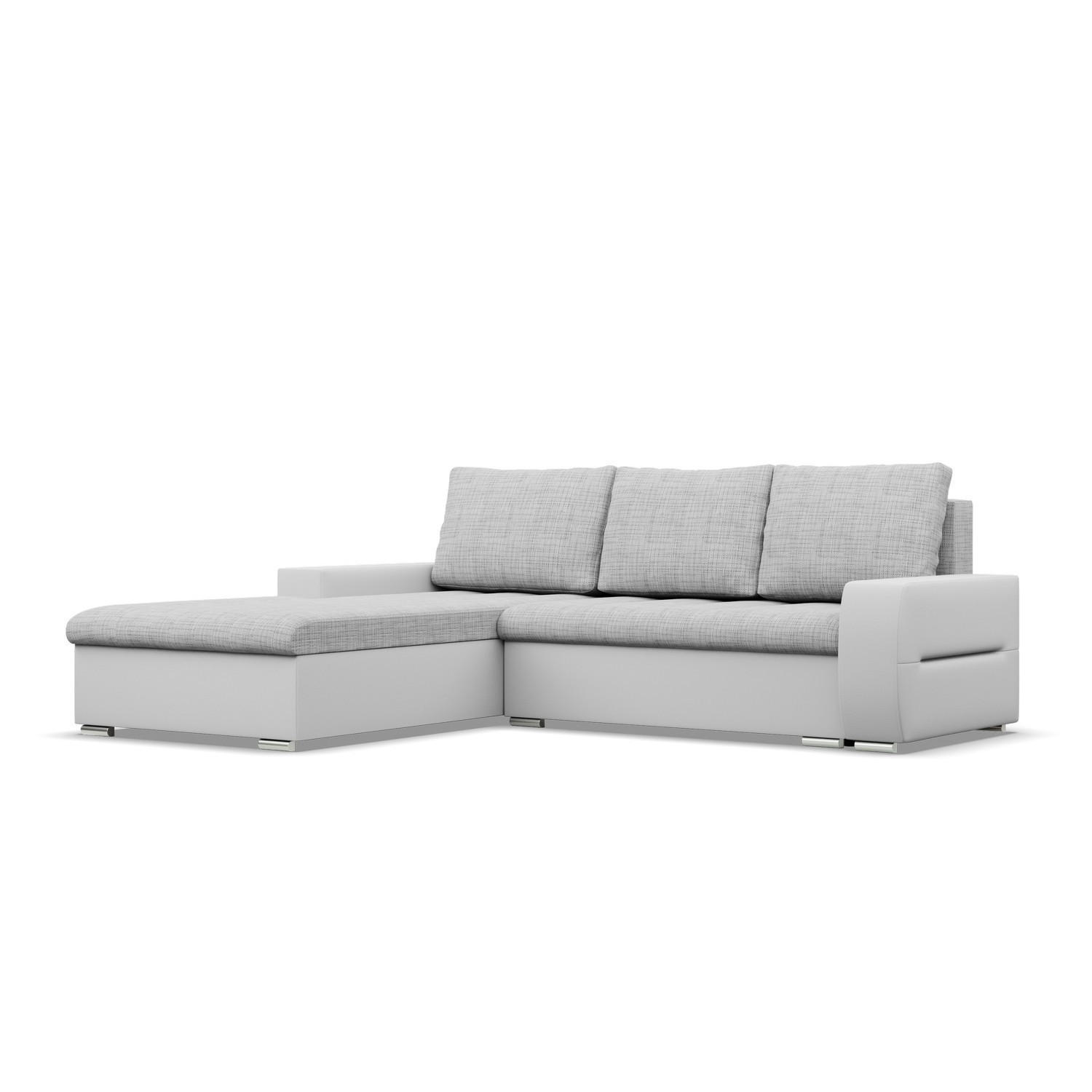 ECKSOFA MIT SCHLAFFUNKTION AURORA LINKS, Grau + Grau - Hellgrau/Grau, Textil (243/200cm)