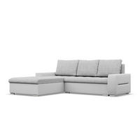 ECKSOFA MIT SCHLAFFUNKTION AURORA LINKS, Grau + Grau - Hellgrau/Grau, Textil (243/200cm)