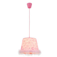 LED HÄNGELEUCHTE TARSO Textil Rosa - Rosa, Textil (30/30/120cm) - Globo Lighting