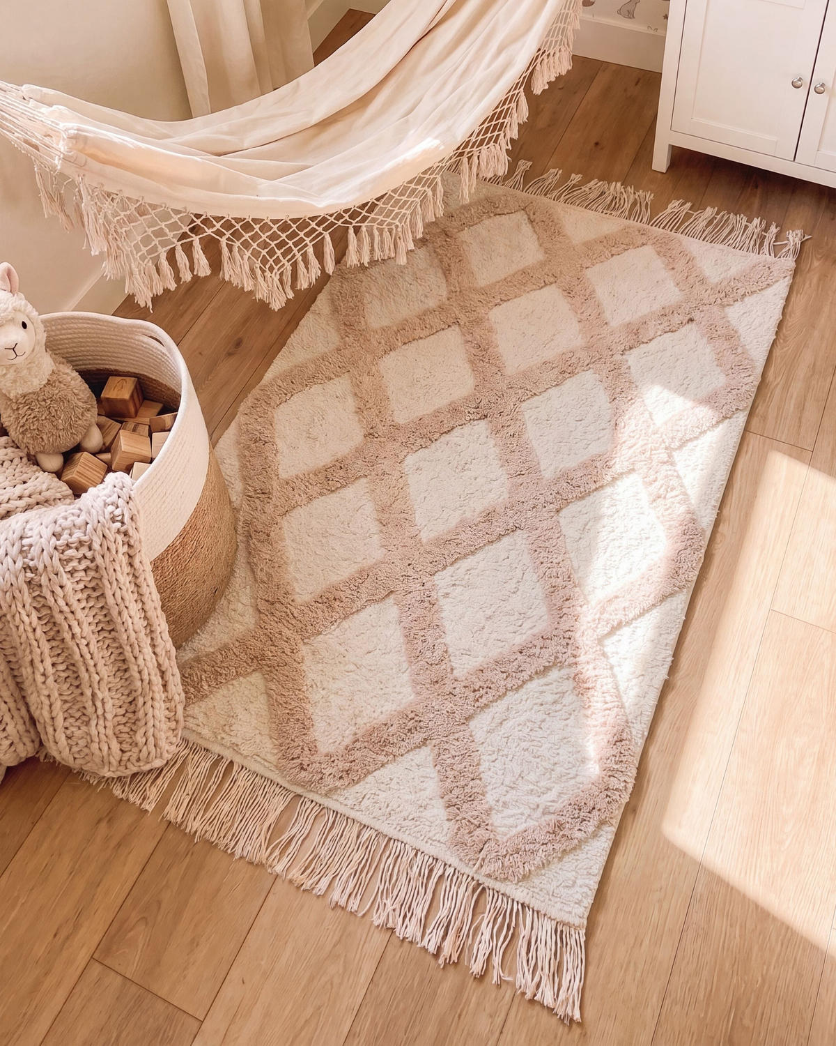 DĚTSKÝ KOBEREC Světle béžový 60/90 cm Bavlna Punsari - béžová, textil (60/90cm) - Beliani
