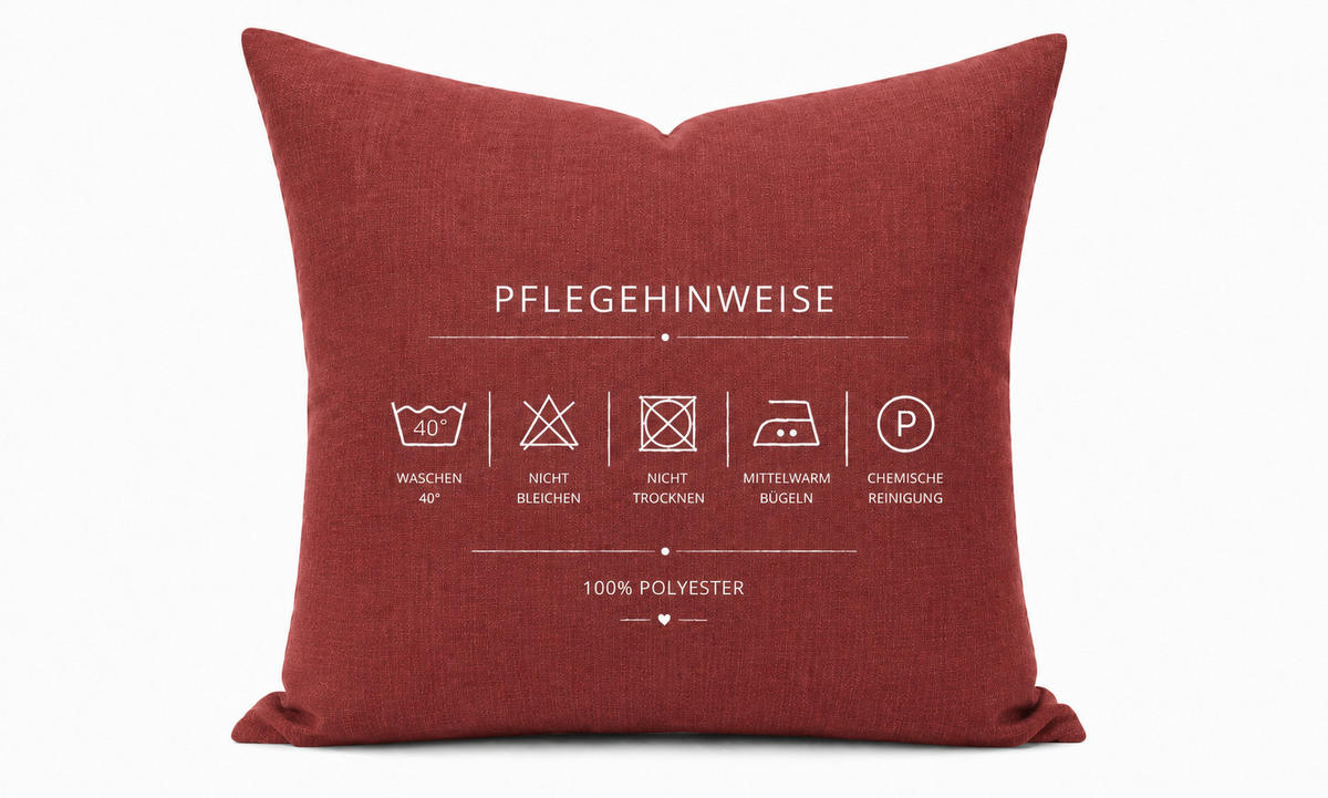 KISSENBEZUG Leinenoptik 80/80 cm Bordeaux - Bordeaux, Textil (80/80cm) - TiborTex