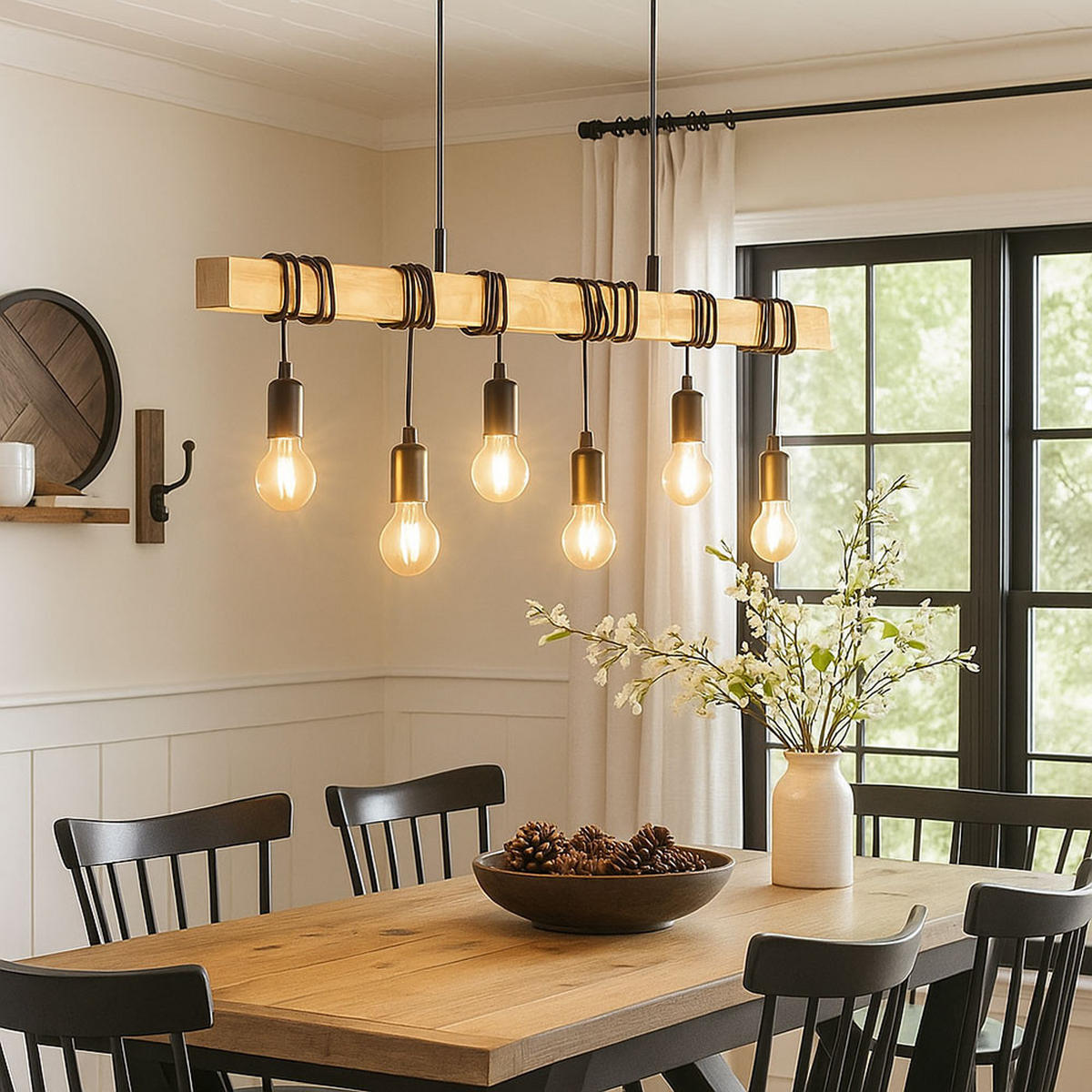 HÄNGELEUCHTE Holzbalken Eiche Braun - Braun, Holz (100/10/110cm)