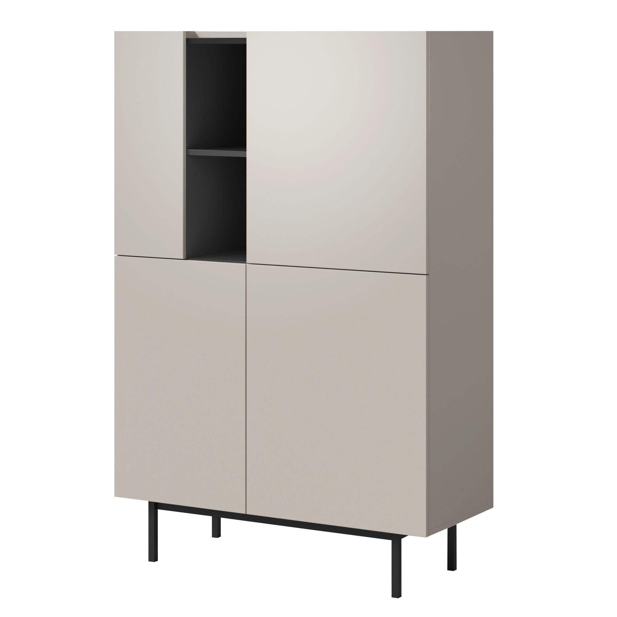 REGAL Noel 100 Kaschmir/Schwarz - Kaschmir/Schwarz, Holzwerkstoff/Metall (100/152/42cm) - mzm24