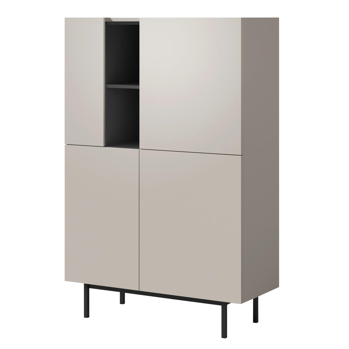 REGAL Noel 100 Kaschmir/Schwarz - Kaschmir/Schwarz, Holzwerkstoff/Metall (100/152/42cm) - mzm24