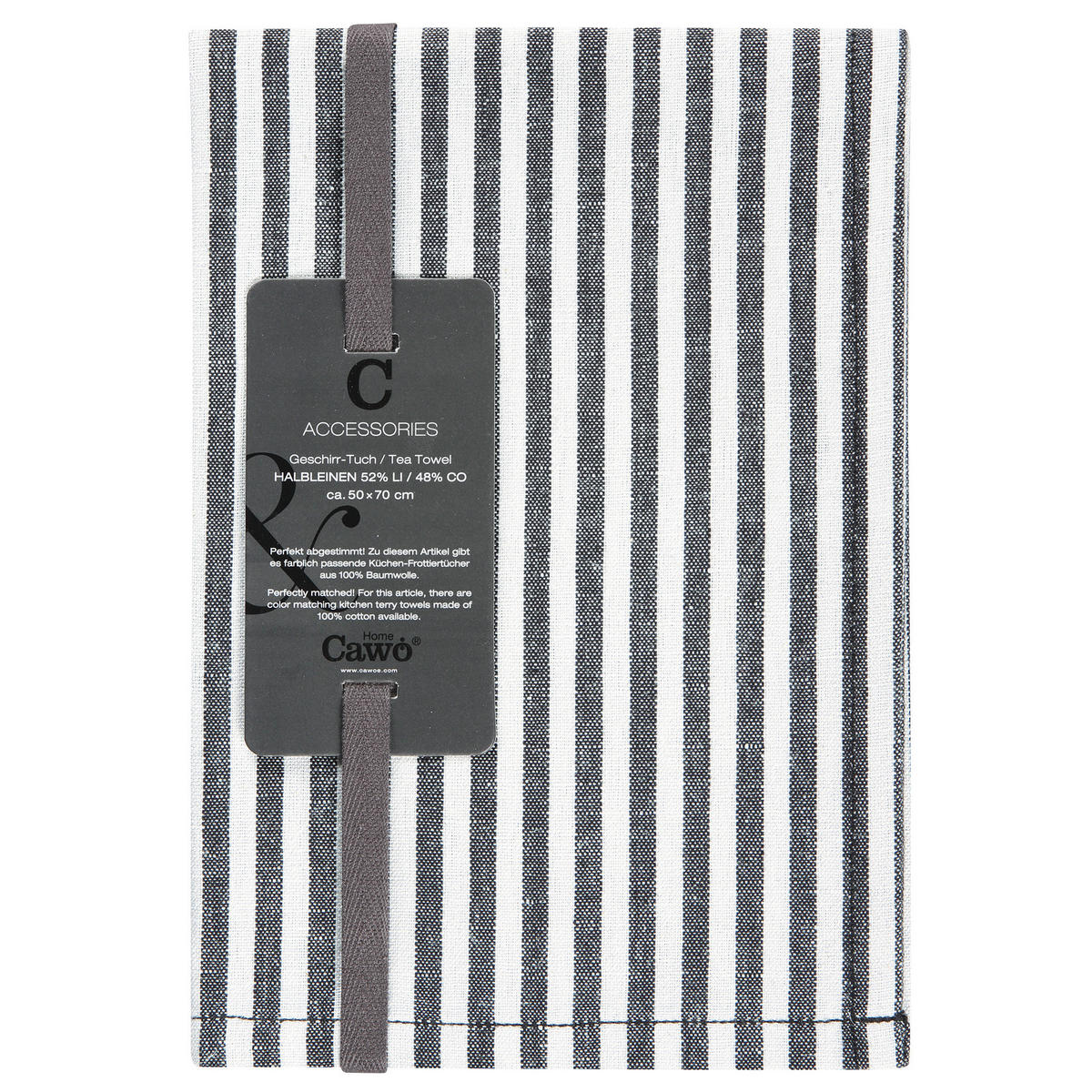 GESCHIRRTÜCHER CUISINE ZOOM STREIFEN 121 SCHWARZ - 97 - Schwarz, Textil (50/70cm) - Cawoe