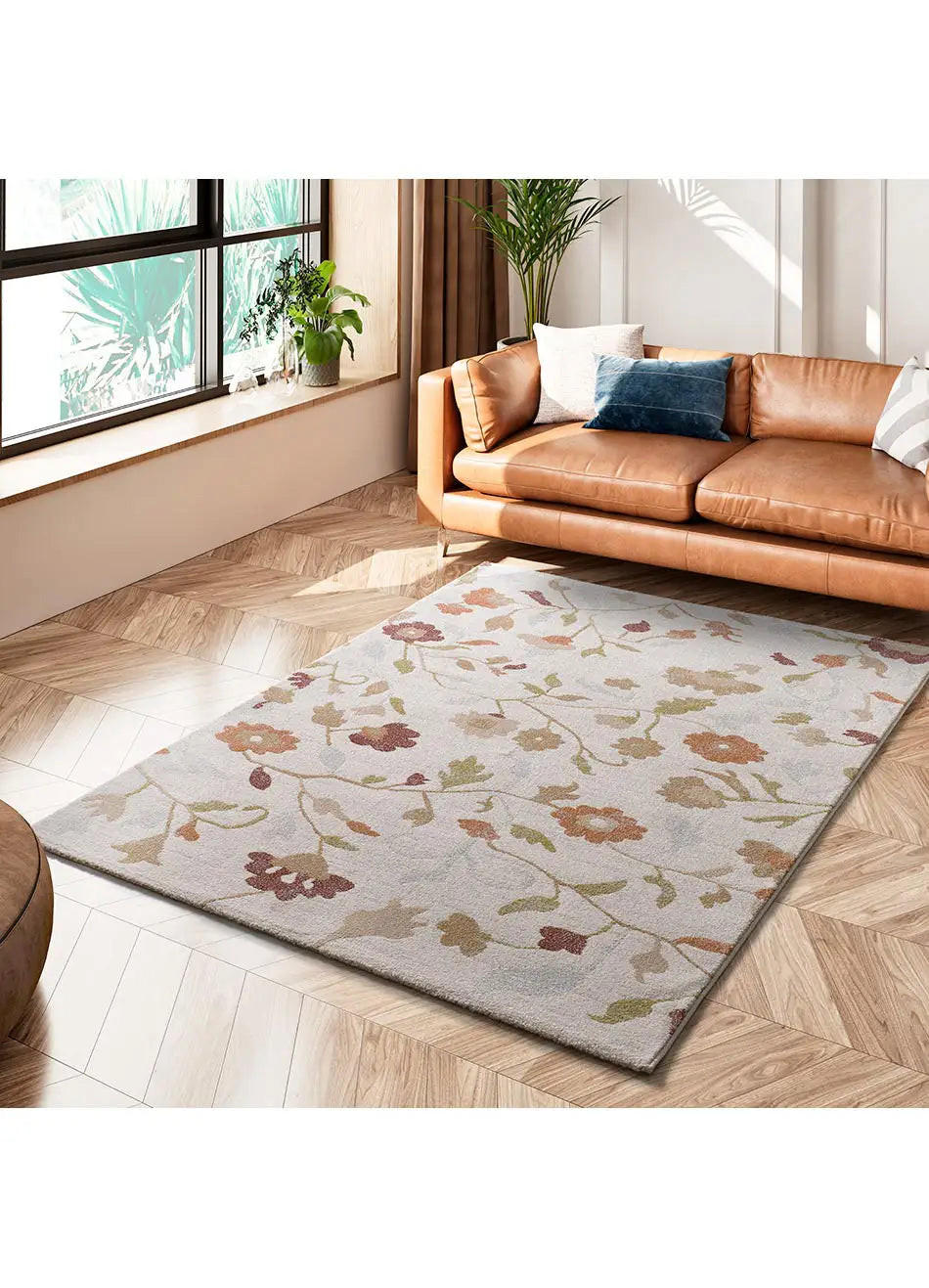 Thumbnail - Atticgo Webteppich, Mehrfarbig, Beige, Textil, Baum/Pflanze/Natur, Rechteckig, 160x230 cm, Oeko-Tex® Standard 100, für F...