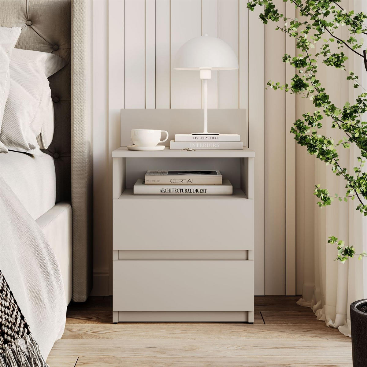 NACHTTISCH HANA M1 Kaschmir - Kaschmir, Holzwerkstoff (40/59/32cm) - Lookway