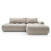 ECKSOFA Ombo Graubeige Velours 280 cm - Greige/Schwarz, Kunststoff/Textil (284/167cm) - Selsey