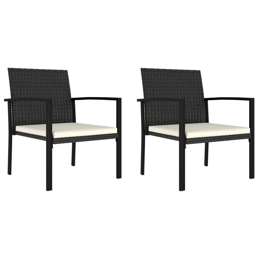 furnicato Garten-Essstühle Schwarz 53x83x58.5 cm