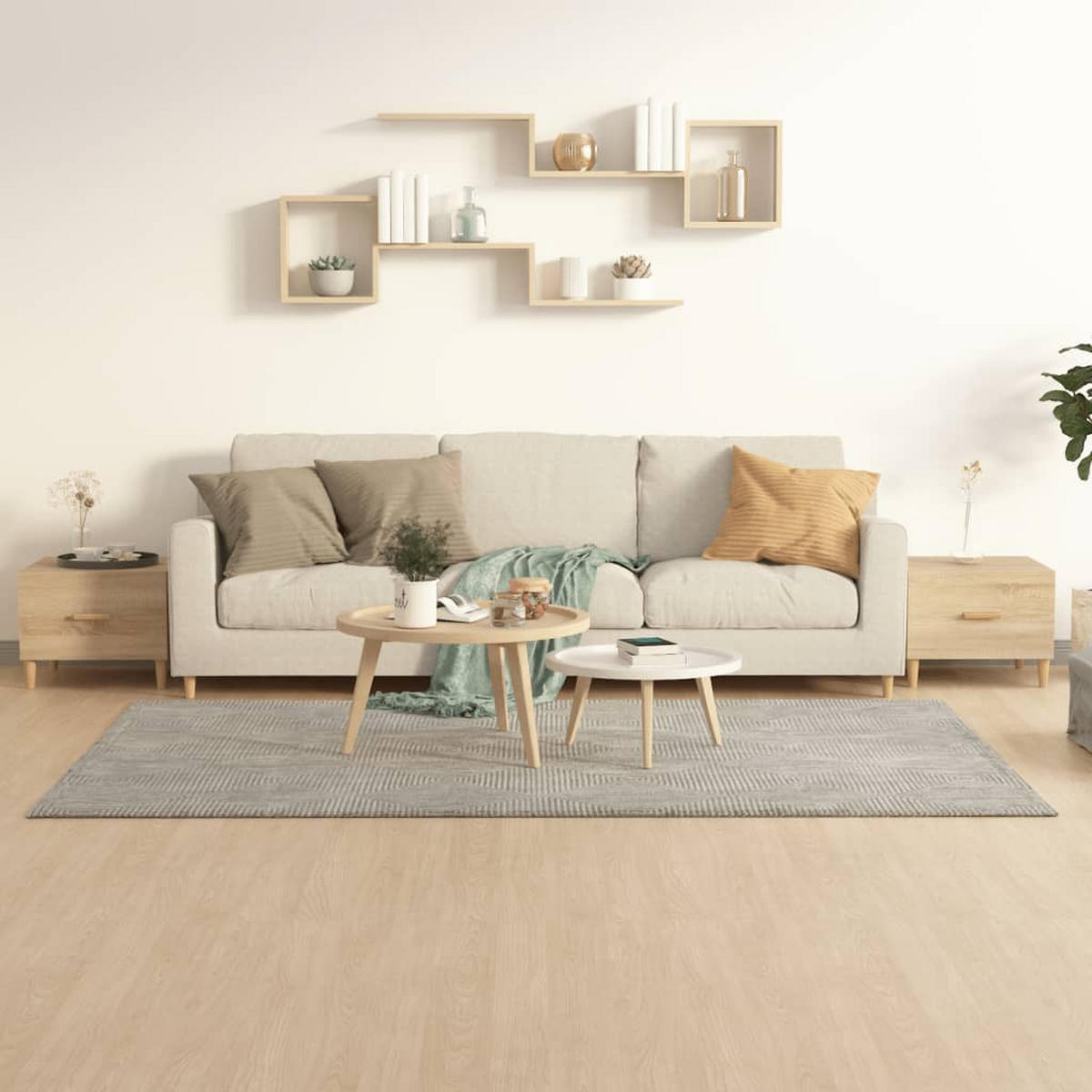COUCHTISCHE 2 Stk. Sonoma-Eiche 50x50x40 cm Holzwerkstoff - Braun, Holzwerkstoff (50/50/40cm) - furnicato