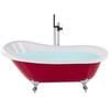 BADEWANNE FREISTEHEND 76x170x76 cm rot Cayman - Rot, Kunststoff (76/78/170cm) - Beliani